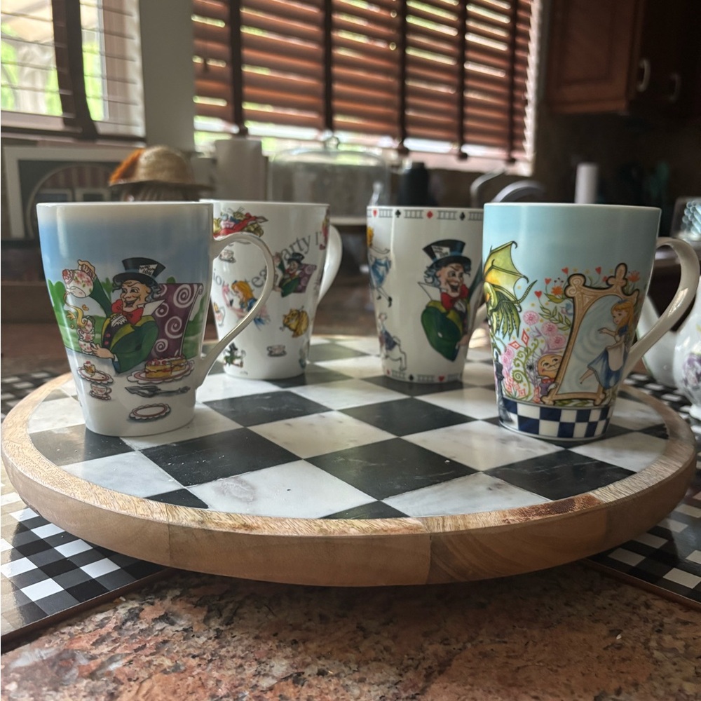 Whimsical Alice in Wonderland 12 ounce cups